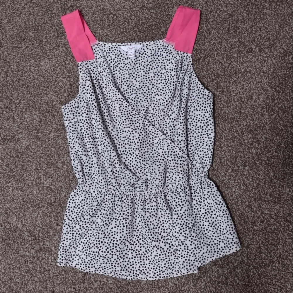 Candie's heart print blouse size medium